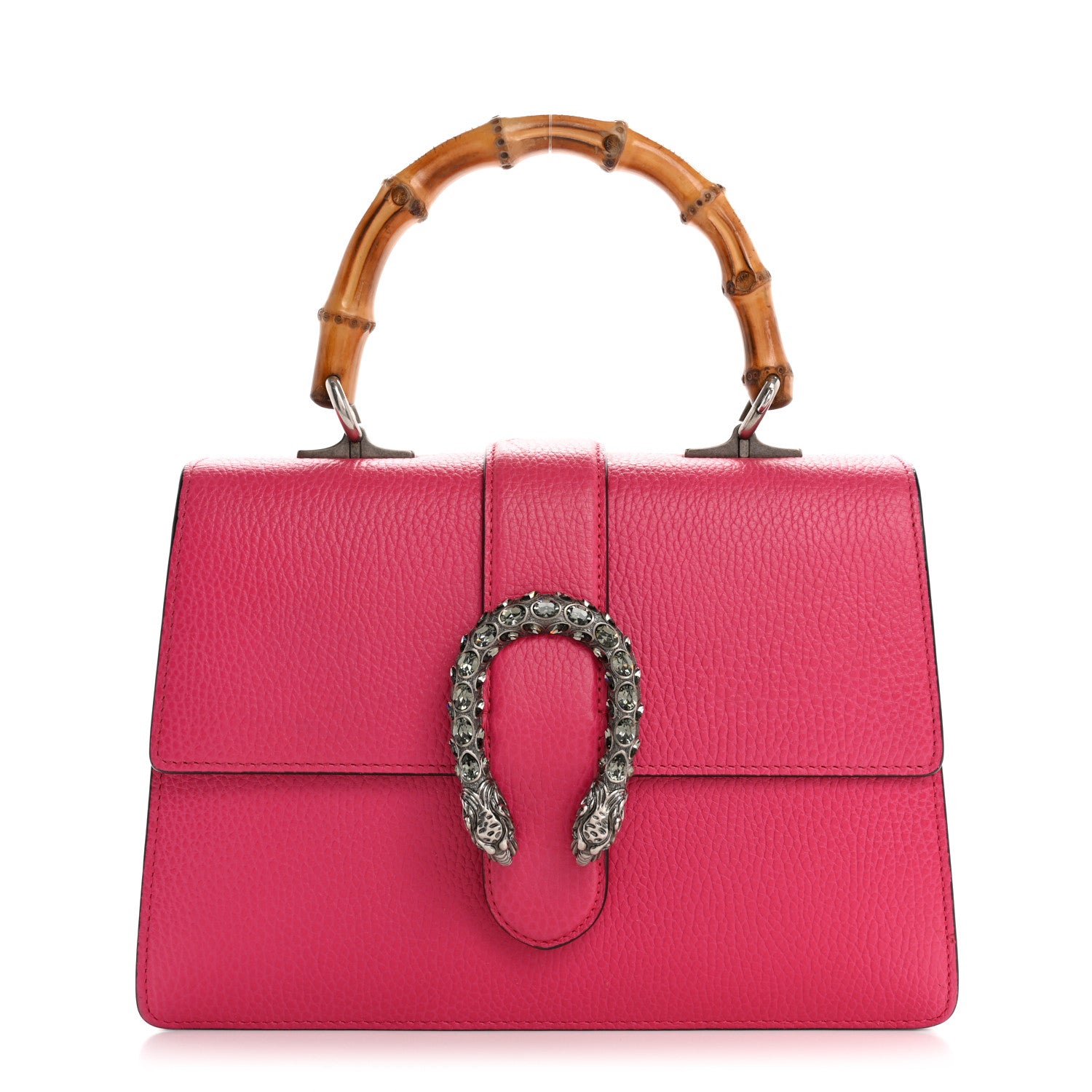 Gucci Dollar Calfskin Crystal Web Medium Dionysus Bamboo Top Handle Bag Box Pink Black Diamond 1 of 12