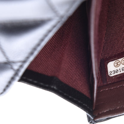 Chanel Lambskin Quilted Large Gusset Flap Wallet Black 8 of 9