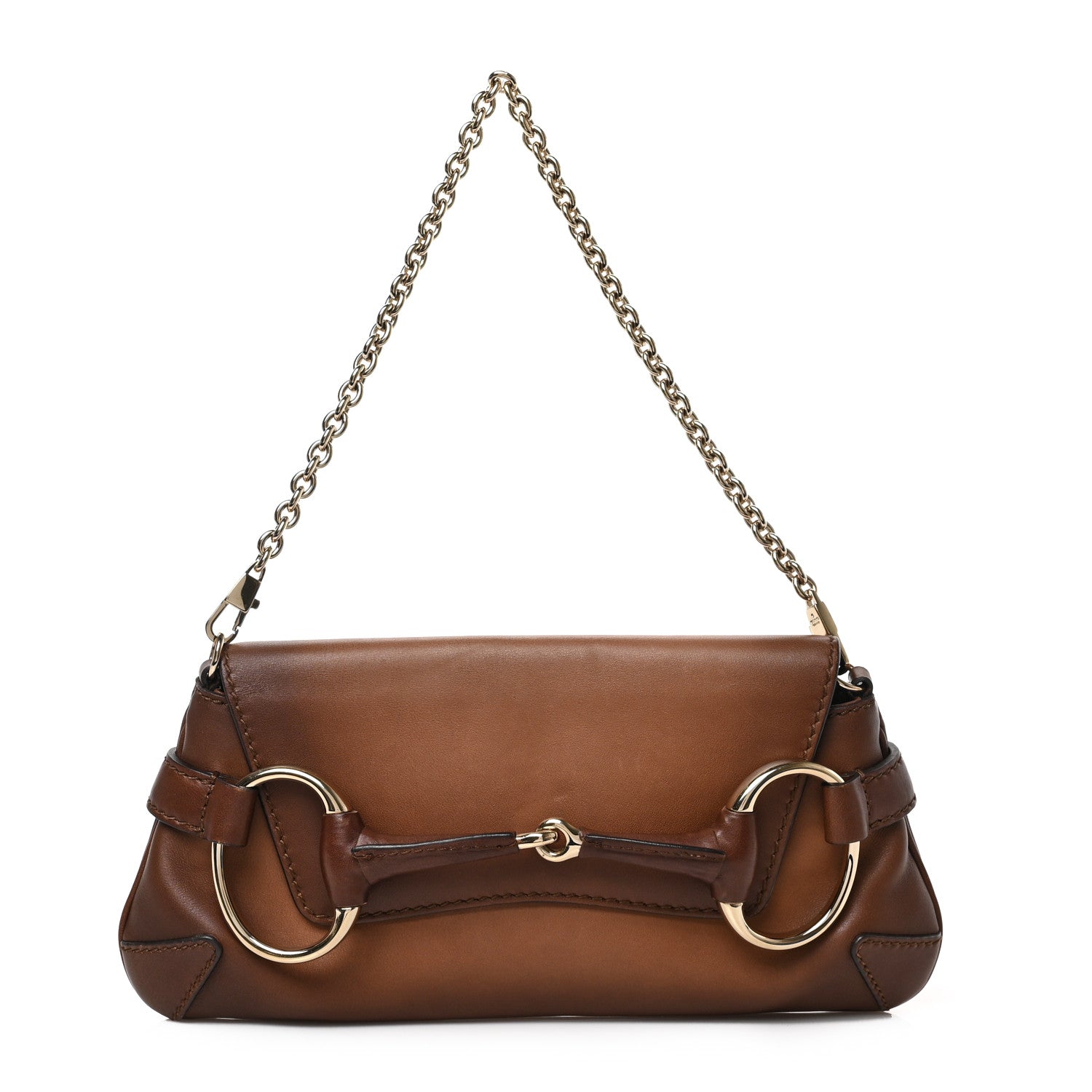 Gucci Leather Horsebit 1921 Clutch Bag Brown 1 of 9
