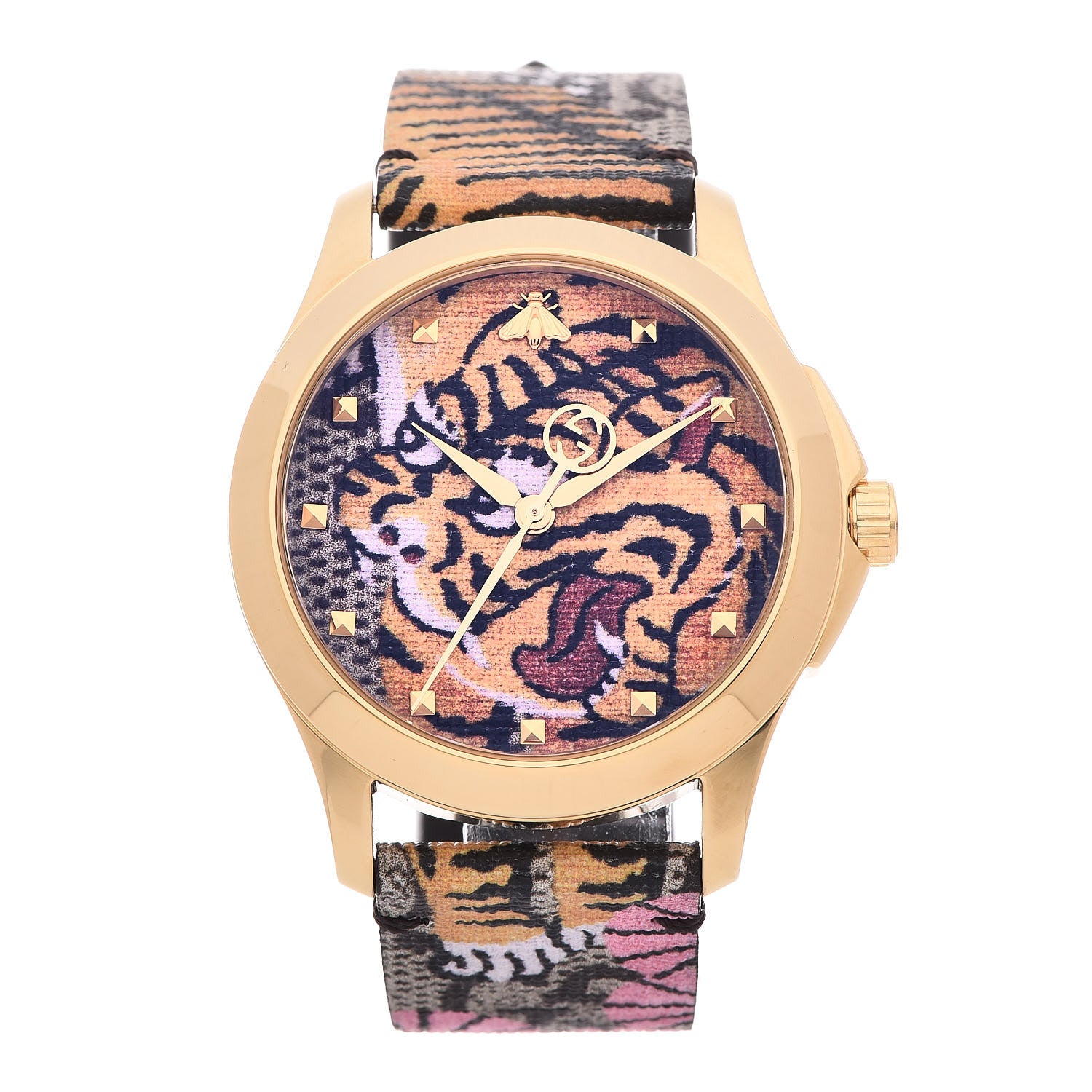 Gucci Stainless Steel Canvas 38mm Le Marche Des Merveilles Bengal Tiger Quartz Watch 1 of 9