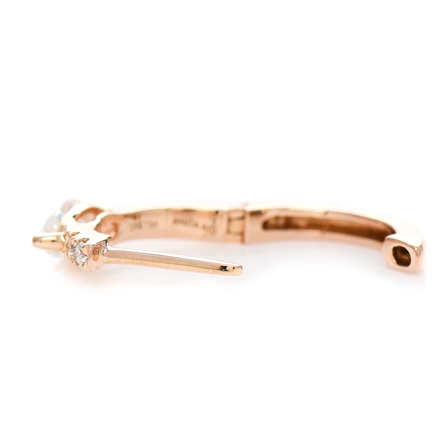 Anita Ko 18K Rose Gold Diamond Marquise Huggie Earring 3 of 5