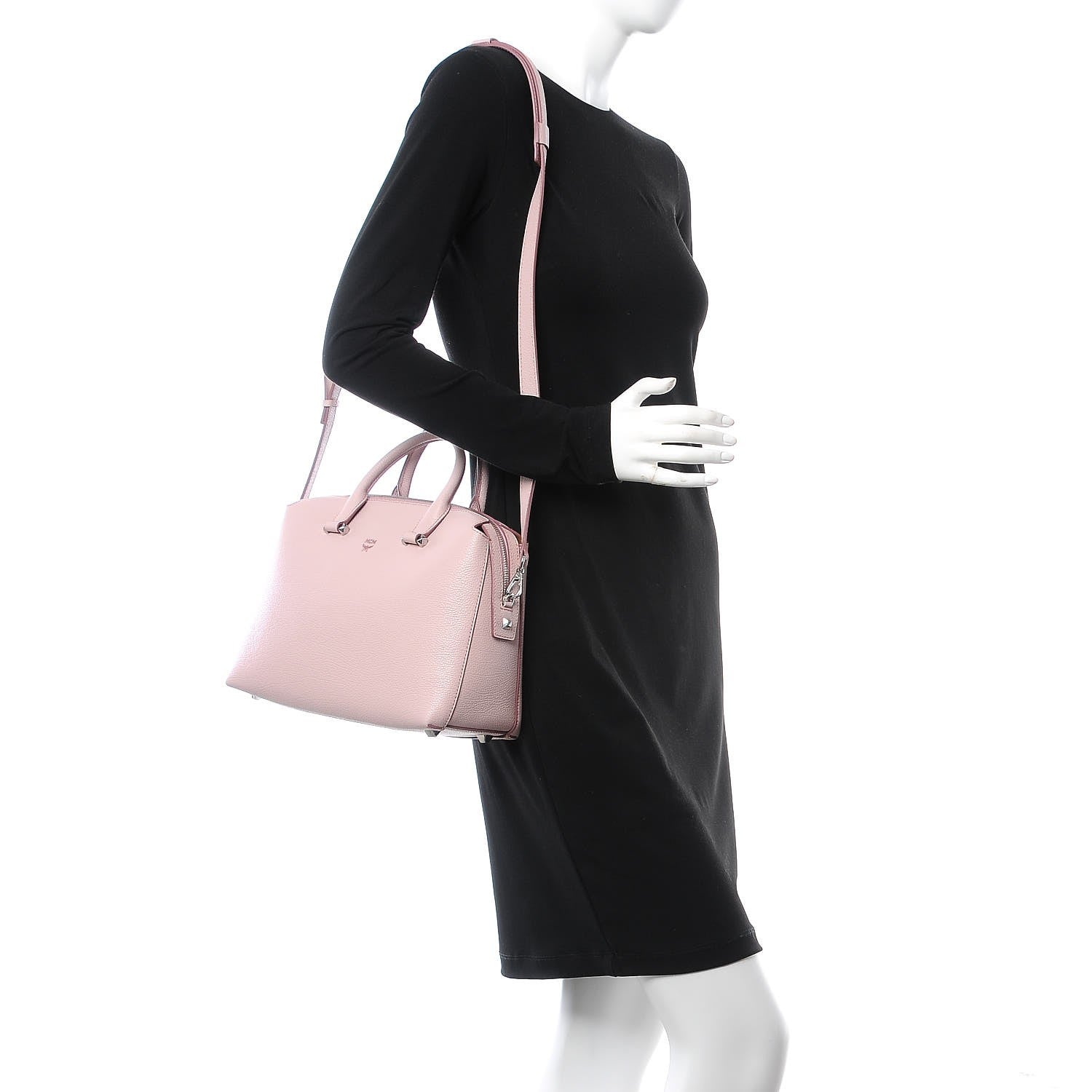 MCM Grained Calfskin Medium Ella Boston Pale Mauve 2 of 12