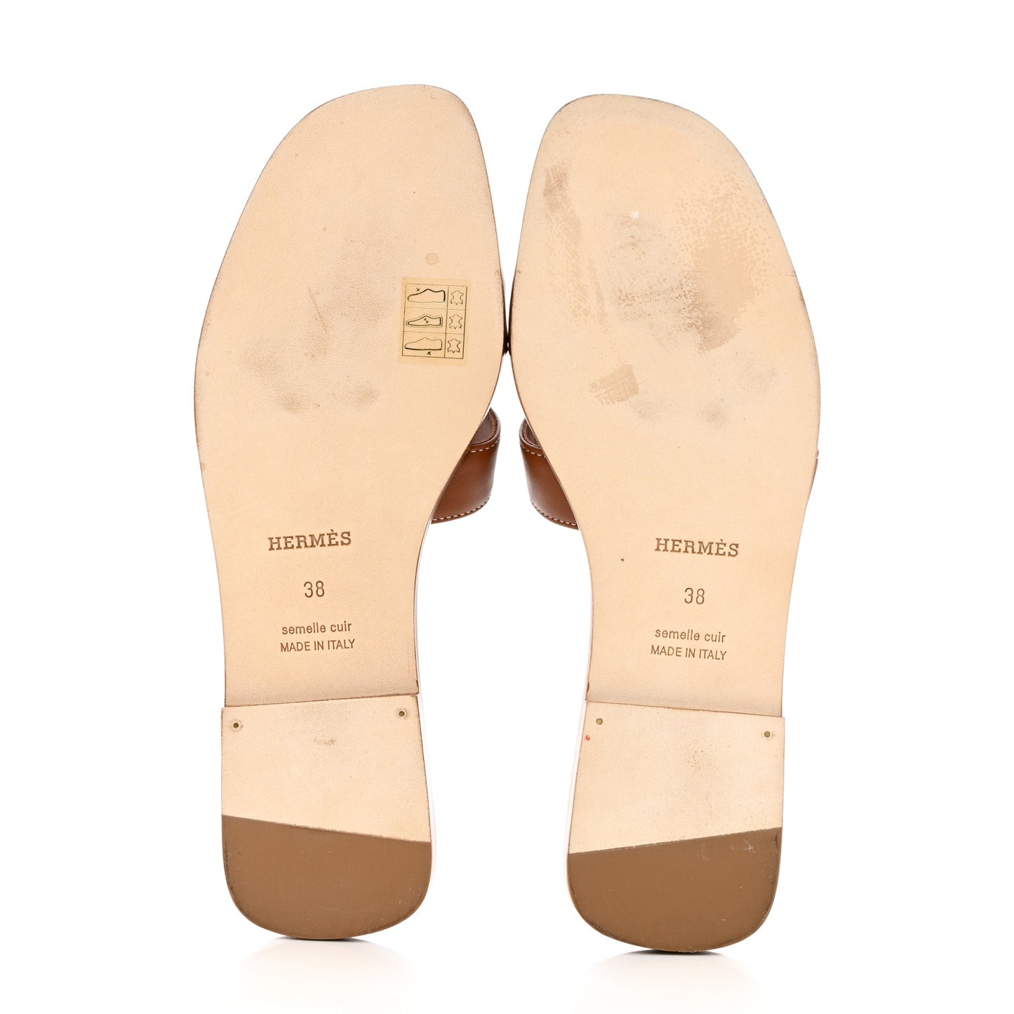 Box Calfskin Oran Sandals 38 Gold