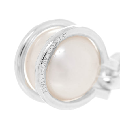 Tiffany Sterling Silver Pearl HardWear Triple Link Earrings 5 of 8
