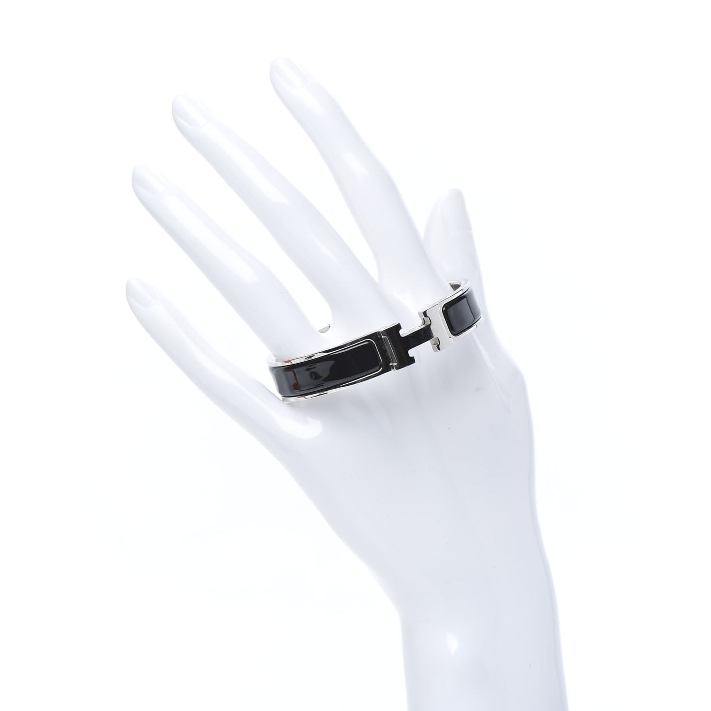 Enamel Narrow Clic Clac H Bracelet PM Black