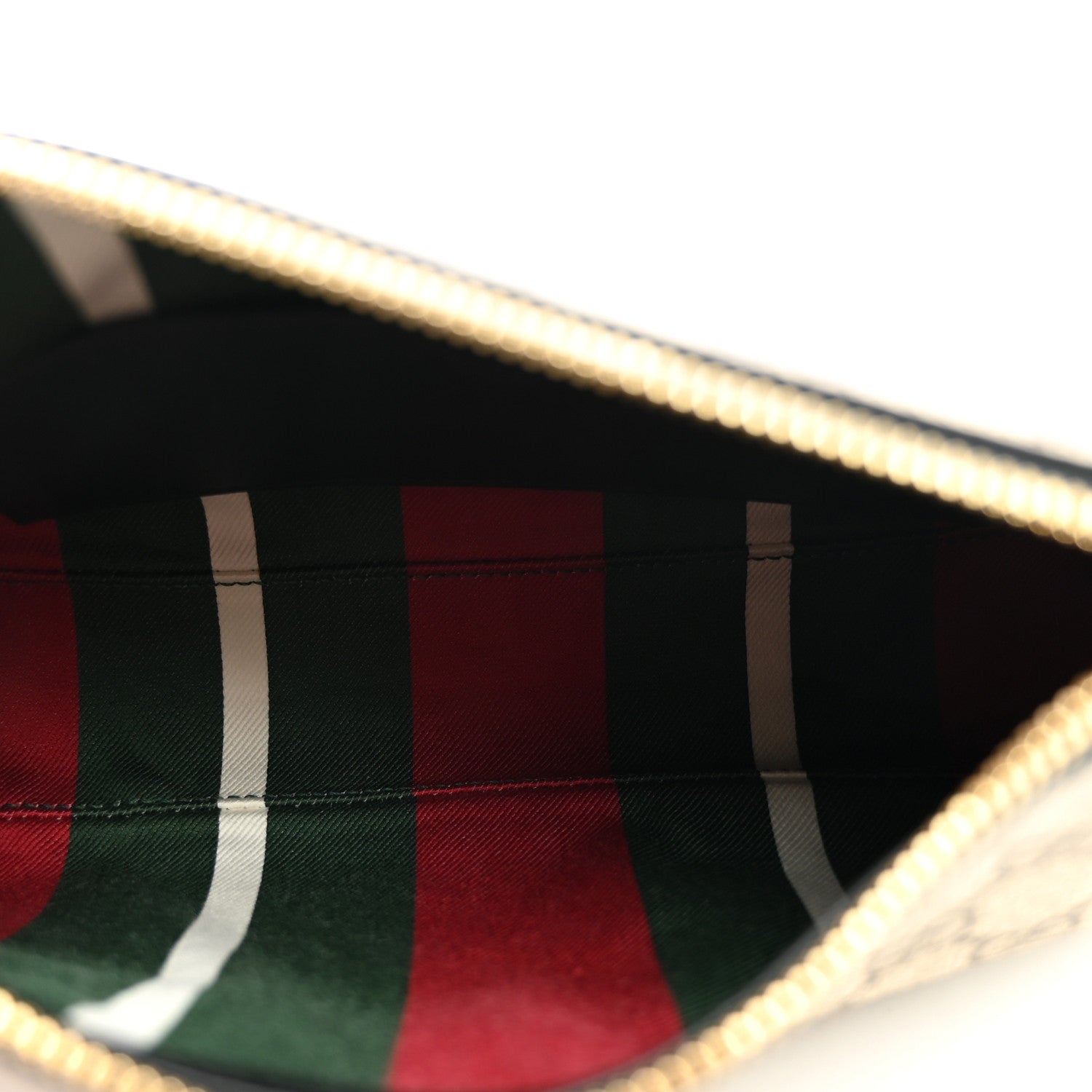 Gucci GG Supreme Monogram Textured Calfskin Small Emblem Shoulder Bag Beige Black 5 of 10