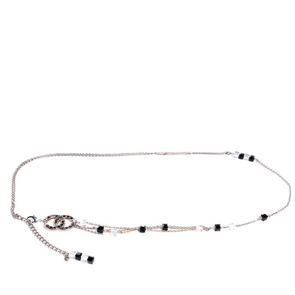 Chanel Swarovski Crystal Large CC Double Strand Belt Black 1 of 5
