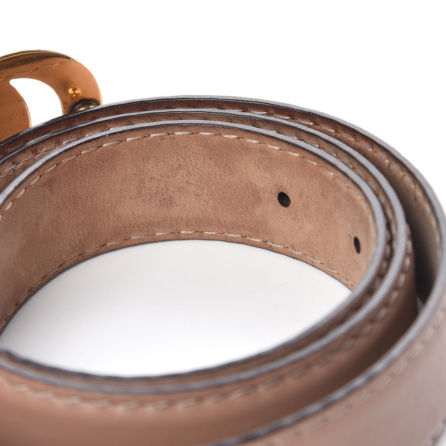 Calfskin Sculpted GG Belt 85 34 Nude