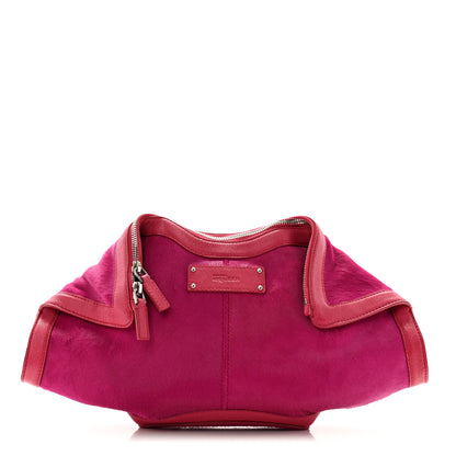 Alexander McQueen Calfskin Pony Hair De Manta Clutch Pink 1 of 9