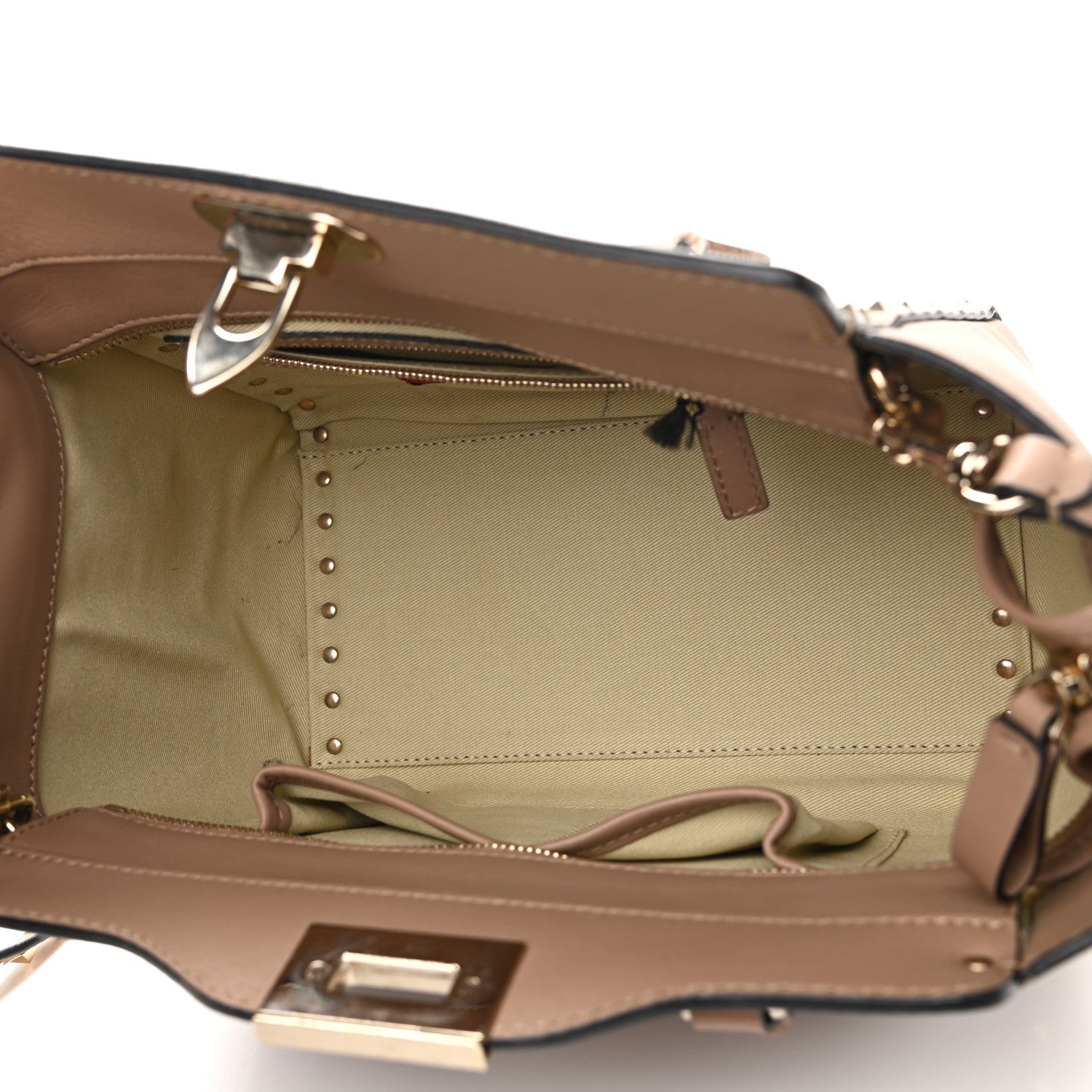Valentino Garavani Vitello Small Rockstud Double Handle Tote Alpaca 5 of 12