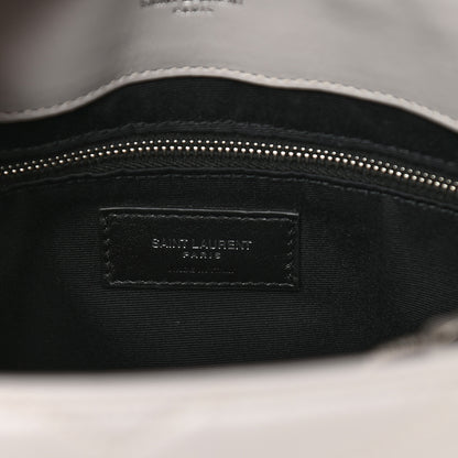 Saint Laurent Calfskin Y Quilted Monogram Medium Loulou Chain Satchel Granite 5 of 9