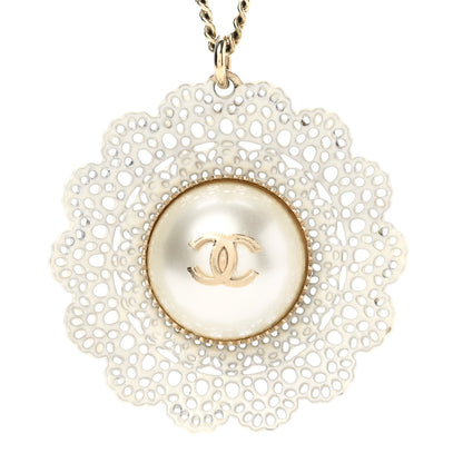 Chanel Pearl CC Round Drop Necklace Light Gold 4 of 6
