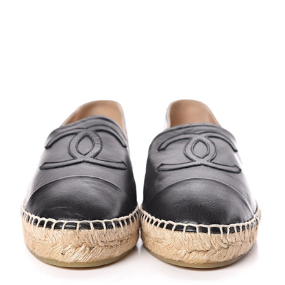 Chanel Lambskin CC Espadrilles 37 Black 2 of 11