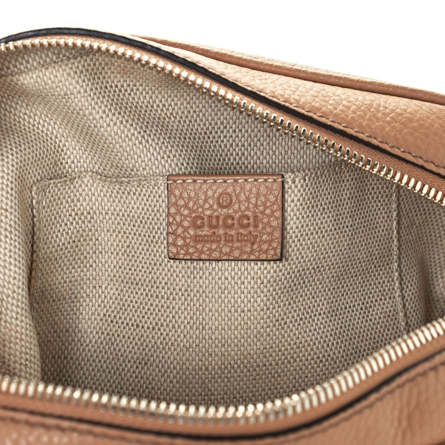 Pebbled Calfskin Small Soho Disco Bag Camelia