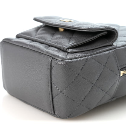 Chanel Caviar Quilted CC Mini Classic Backpack Grey 10 of 10