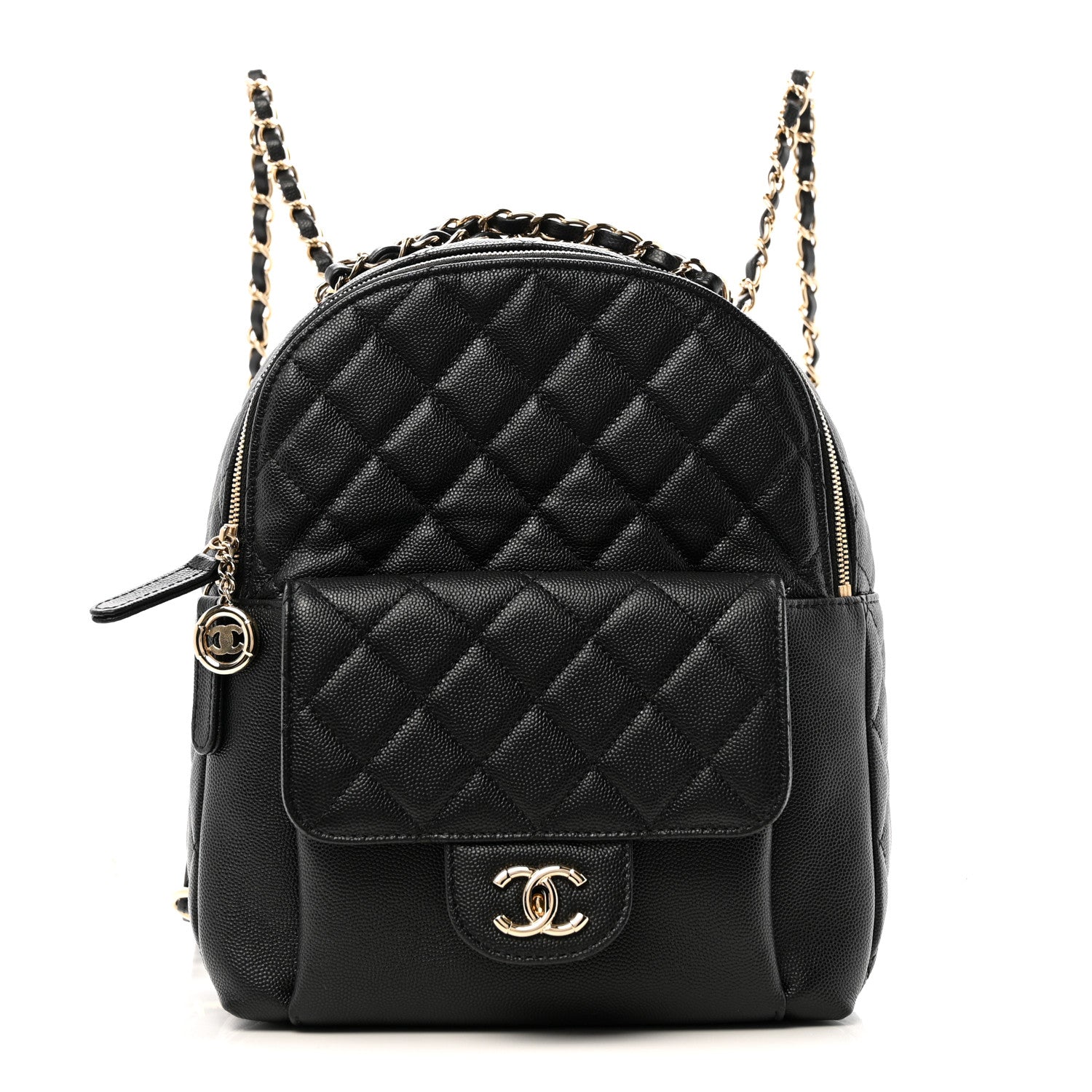 Chanel Caviar Quilted Medium Zip Around Backpack Black 1 of 12