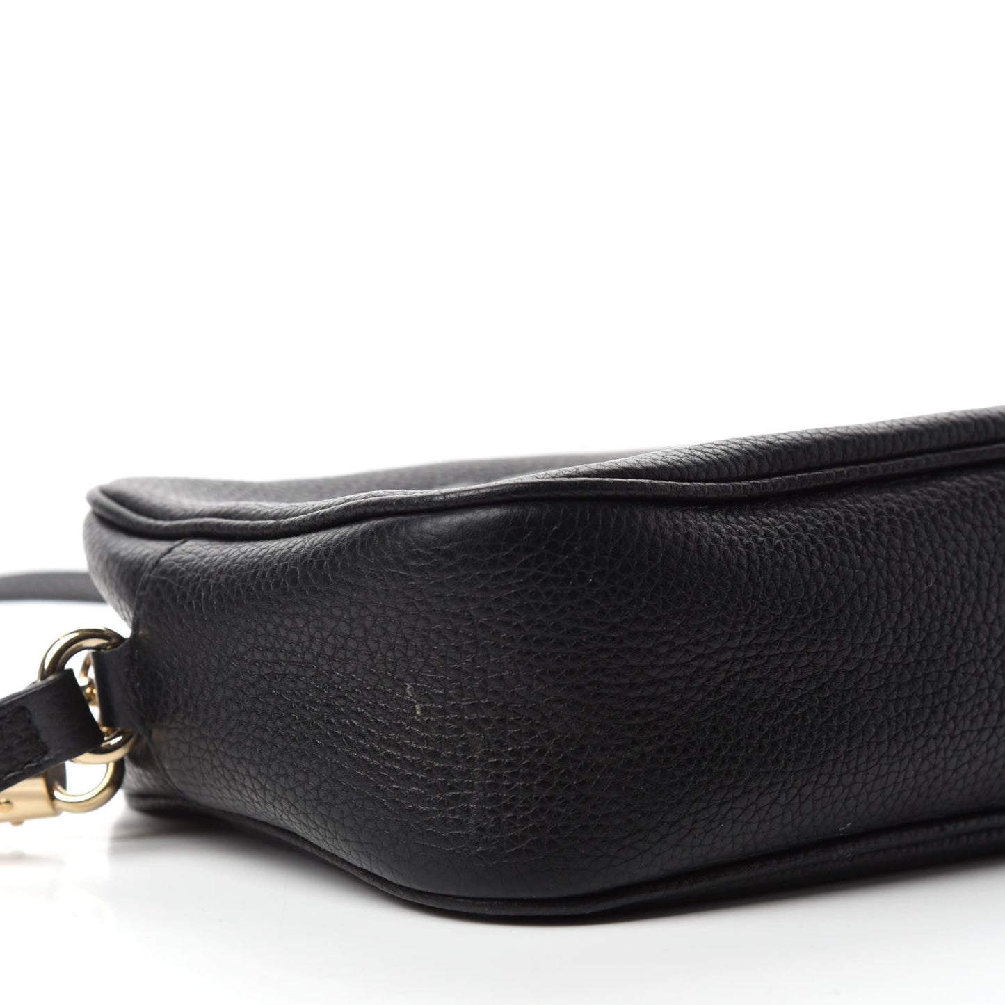 Pebbled Calfskin Small Soho Disco Bag Black