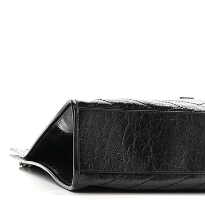 Saint Laurent Crinkled Calfskin Matelasse Monogram Niki Shoulder Bag Black 7 of 9