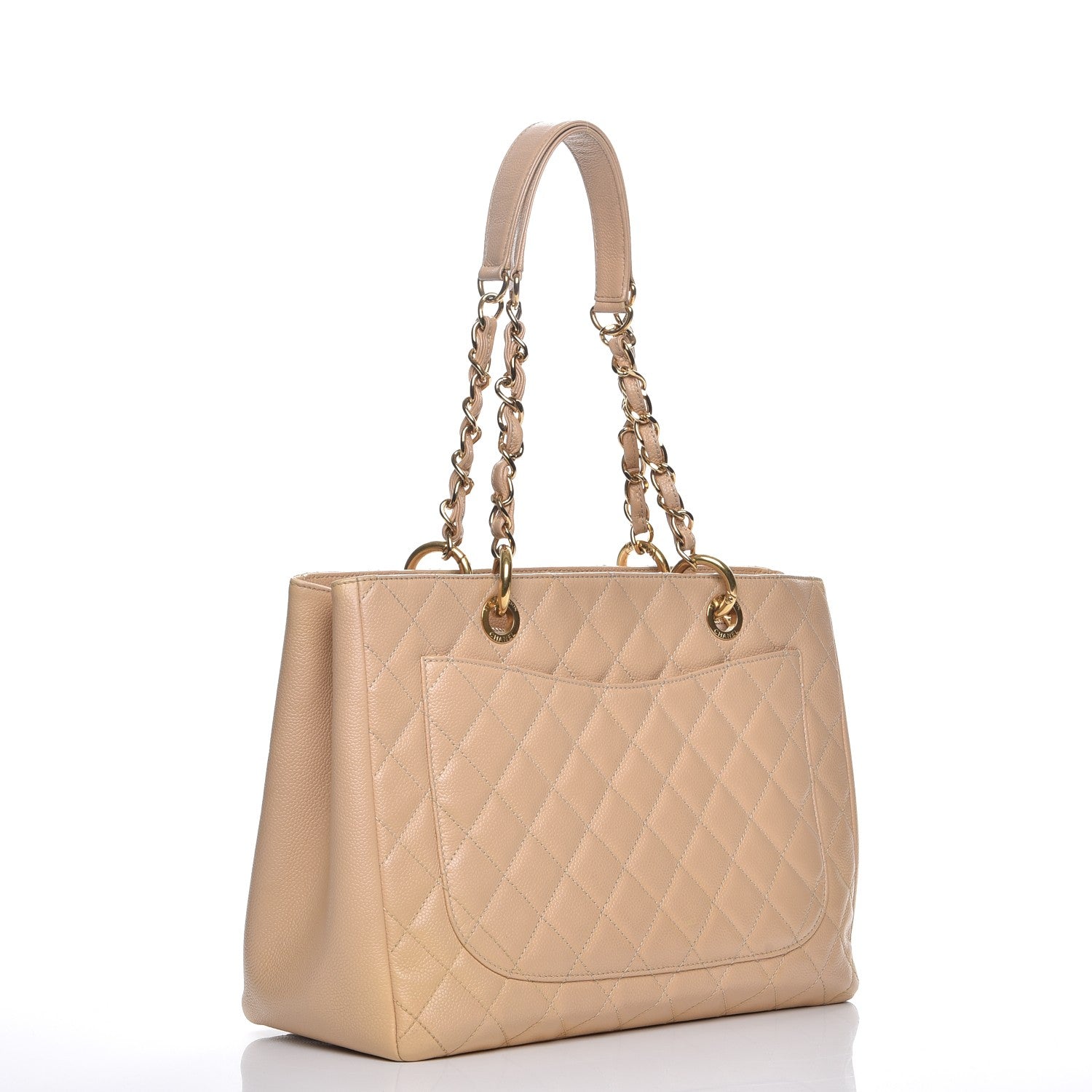 Chanel Caviar Quilted Grand Shopping Tote GST Beige Clair 3 of 12