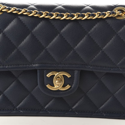 Chanel Caviar Quilted Medium Sweet Classic Flap Navy Blue 10 of 10