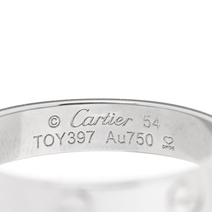 Cartier 18K White Gold 3.5mm LOVE Wedding Band Ring 54 6.75 4 of 5