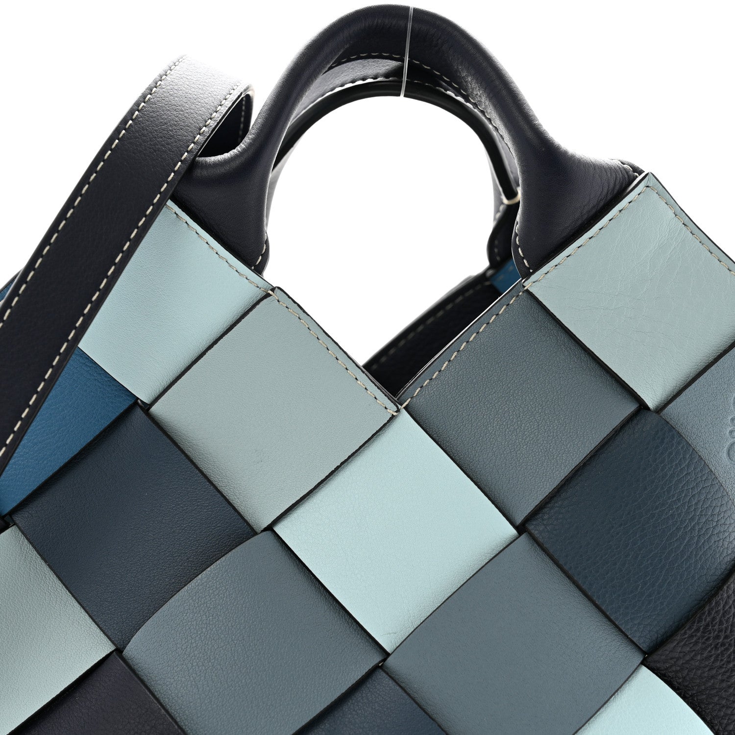 Loewe Calfskin Woven Small The Surplus Collection Basket Bag Steel Crystal 7 of 9