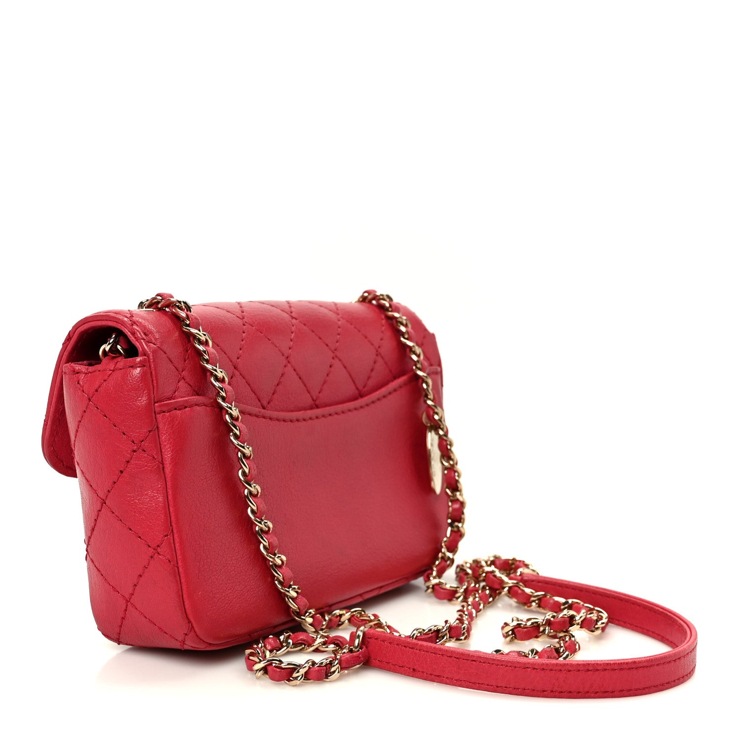 Chanel Goatskin Quilted Coco Curve Flap Messenger Flap Red 3 of 11