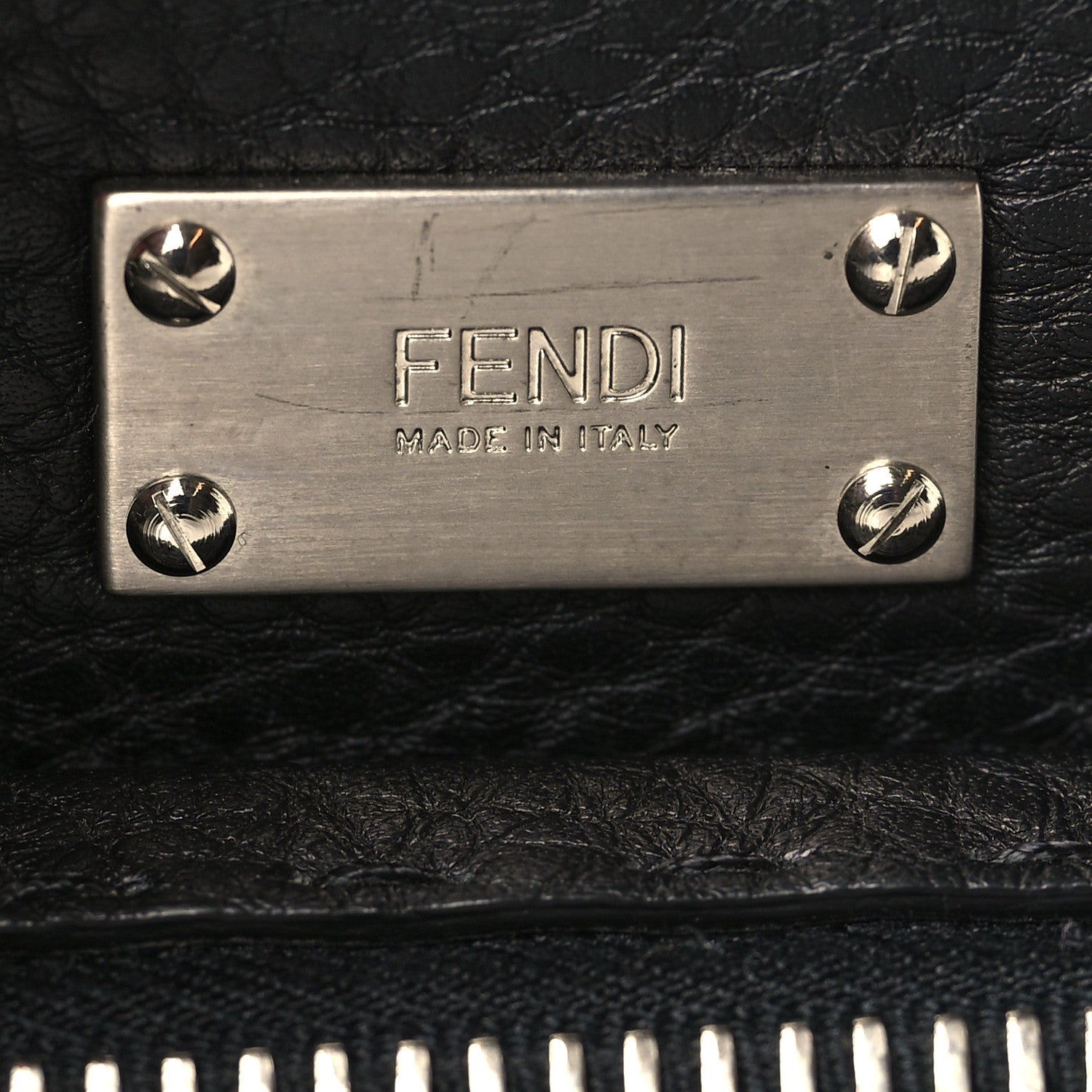 Fendi Cuoio Romano Selleria Metal Stitch Large Mens Peekaboo Iconic Essential Satchel Black 7 of 11