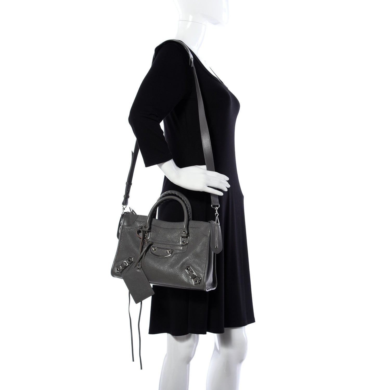 Balenciaga Chevre Silver Metallic Edge Hardware S City Gris Acier 2 of 15