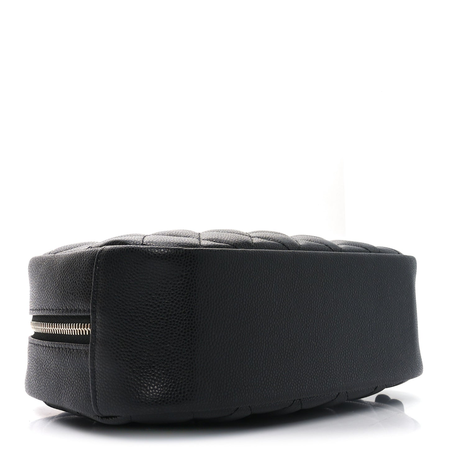 Caviar Quilted Medium Curvy Pouch Cosmetic Case Black