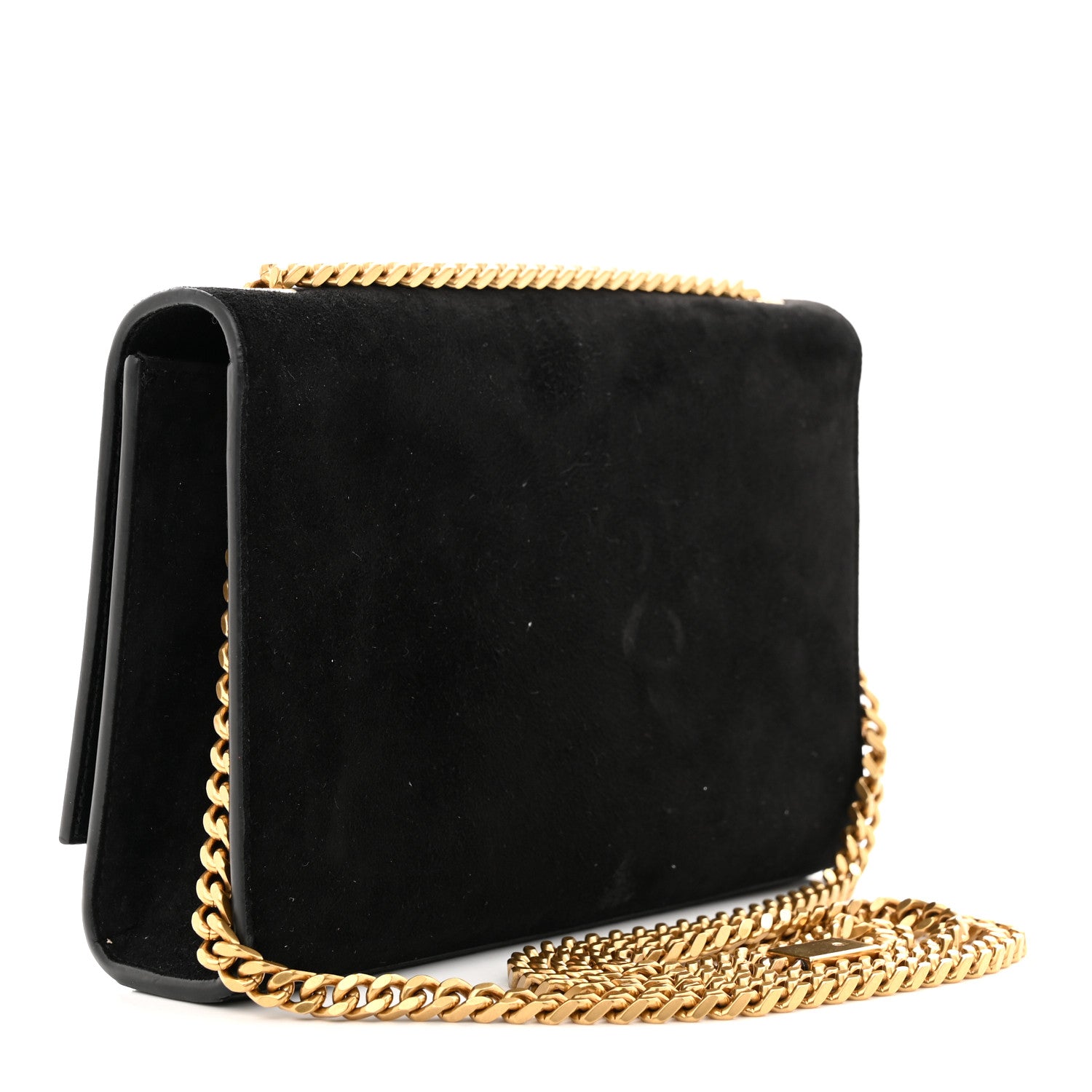 Saint Laurent Suede Embroidered Small Monogram Kate Satchel Black 3 of 13