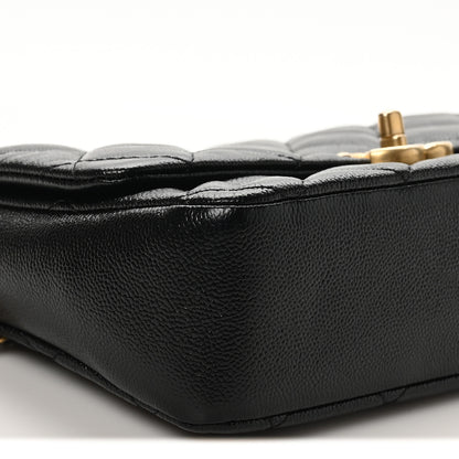 Chanel Shiny Caviar Quilted Large Chain Melody Flap Black 17 of 19