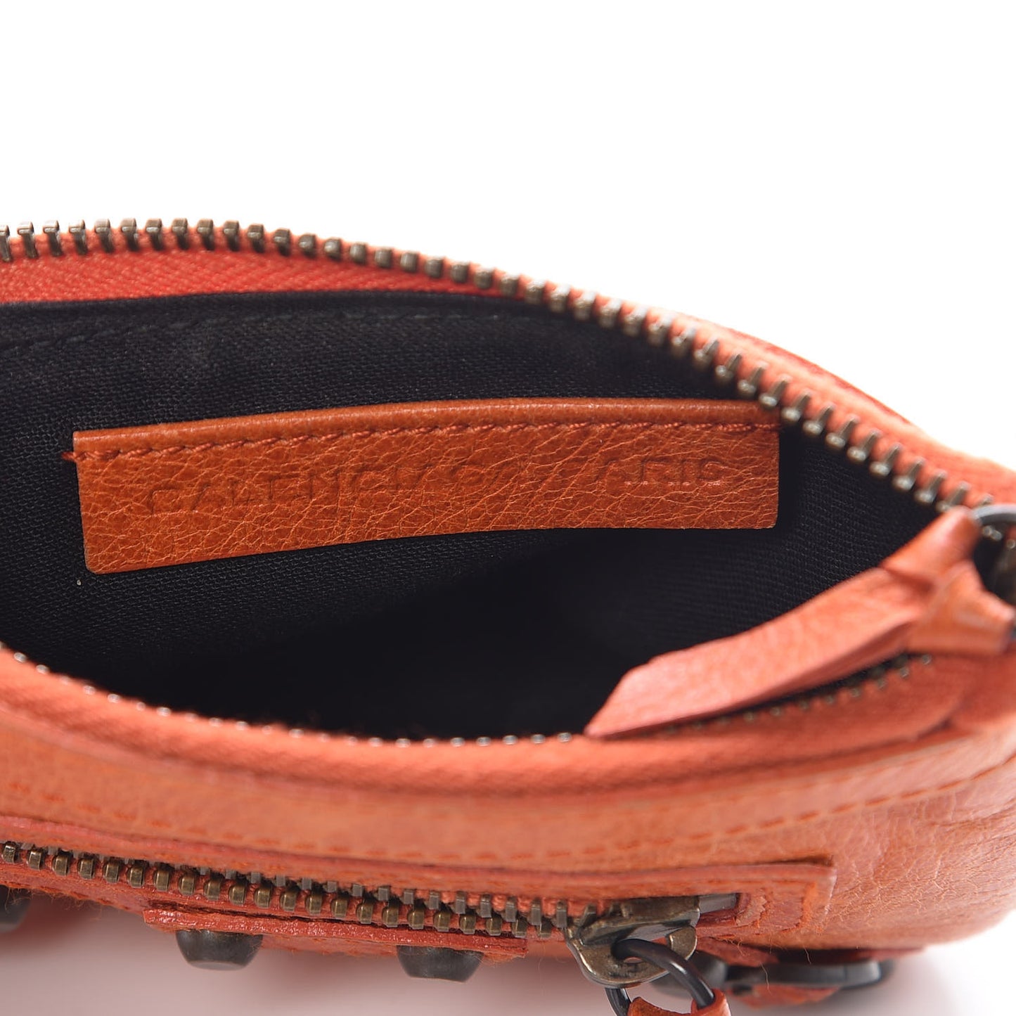 Agneau Classic Hardware Porte-Monnaie Coin Purse Orange