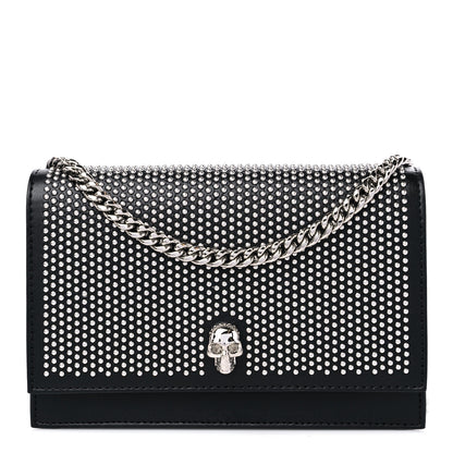 Alexander McQueen Calfskin Studded Skull Small Crossbody Bag Black 1 of 8