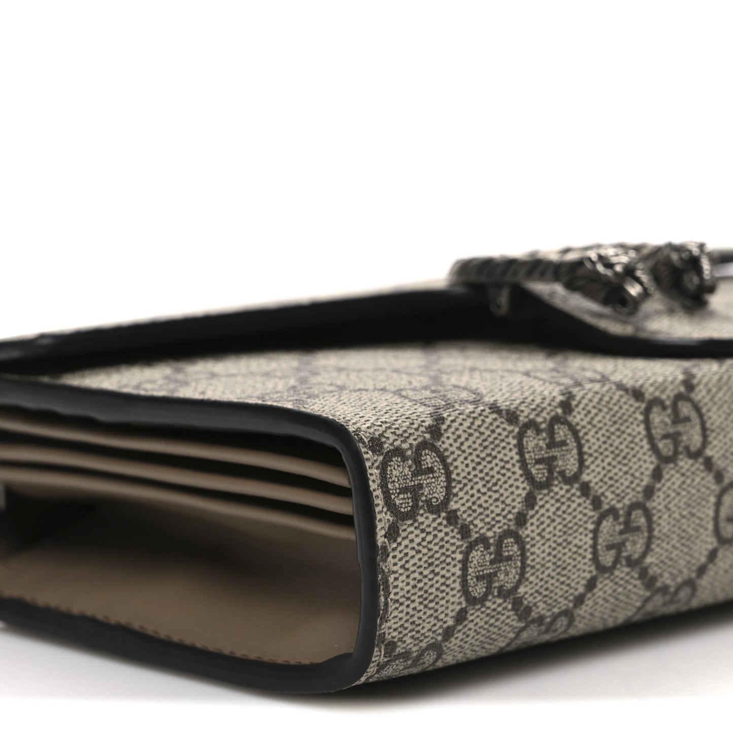 GG Supreme Monogram Mini Dionysus Chain Wallet Beige Taupe