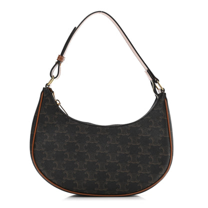 Celine Triomphe Canvas Calfskin Ava Shoulder Bag Tan 1 of 10