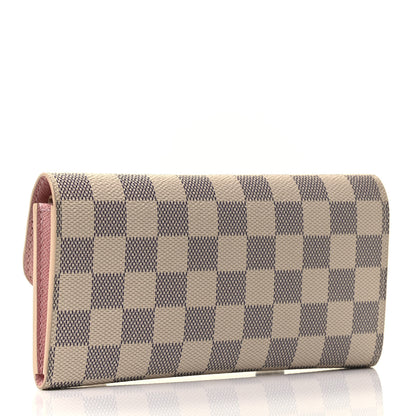 Louis Vuitton Damier Azur Emilie Wallet Rose Ballerine 2 of 4