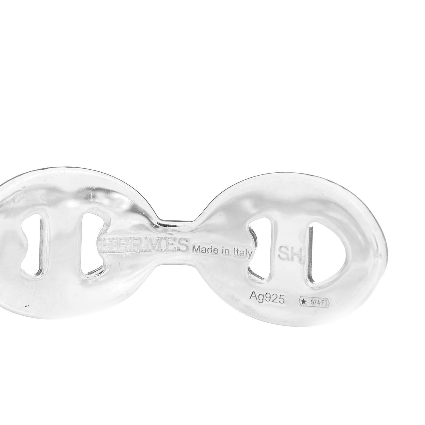 Sterling Silver MM Chaine d'Ancre Enchainee Cuff Bracelet SH