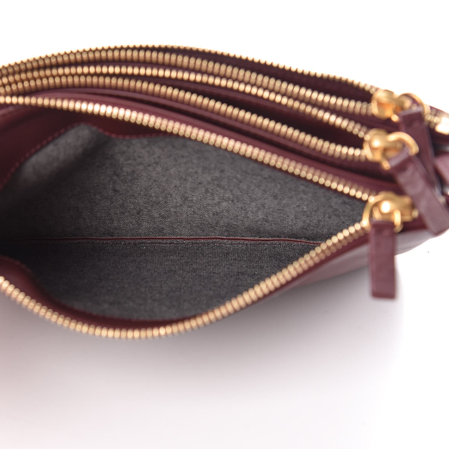Celine Lambskin Small Trio Crossbody Bag Burgundy 7 of 13