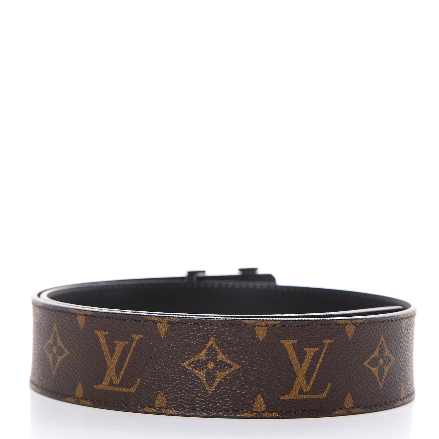 Louis Vuitton Calfskin Monogram 30mm LV Initiales Reversible Belt 80 32 Black 3 of 5