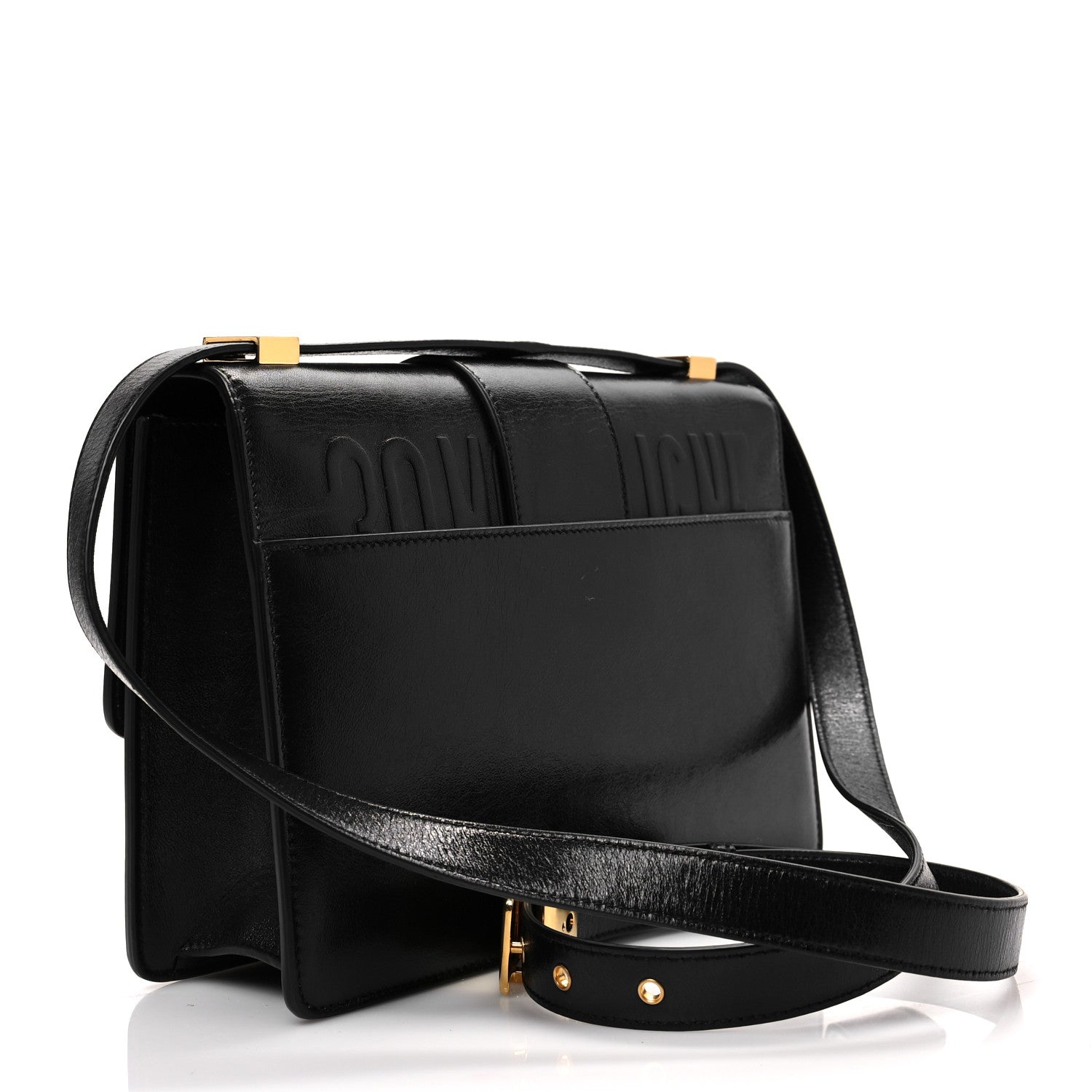 Christian Dior Shiny Crinkled Lambskin 30 Montaigne Flap Bag Black 2 of 7
