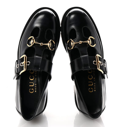 Gucci Cordovan Lux Womens Horsebit Platform Mary Jane Loafers 36.5 Black 2 of 10
