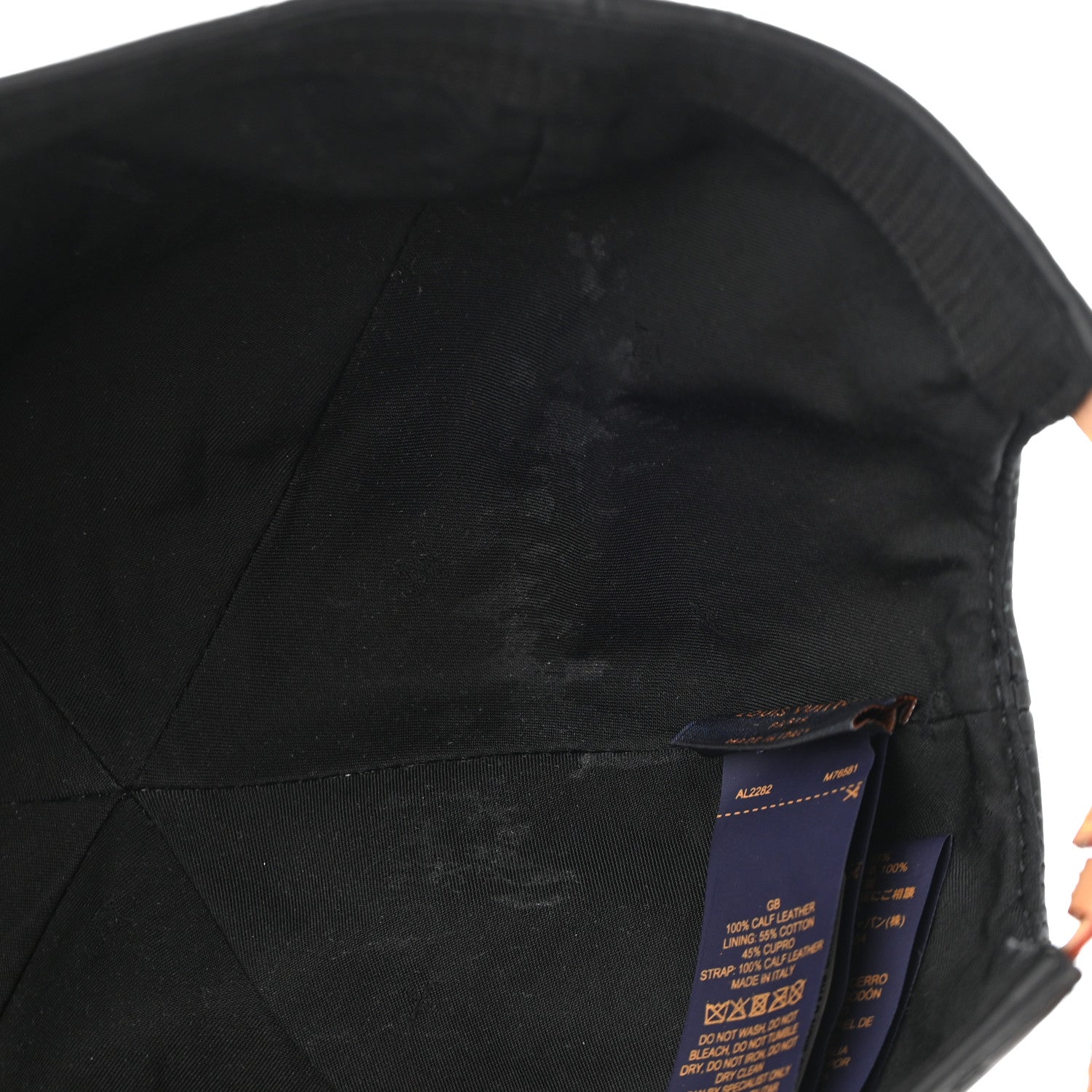Louis Vuitton Calfskin Monogram Shadow Baseball Cap 60 Black 10 of 12