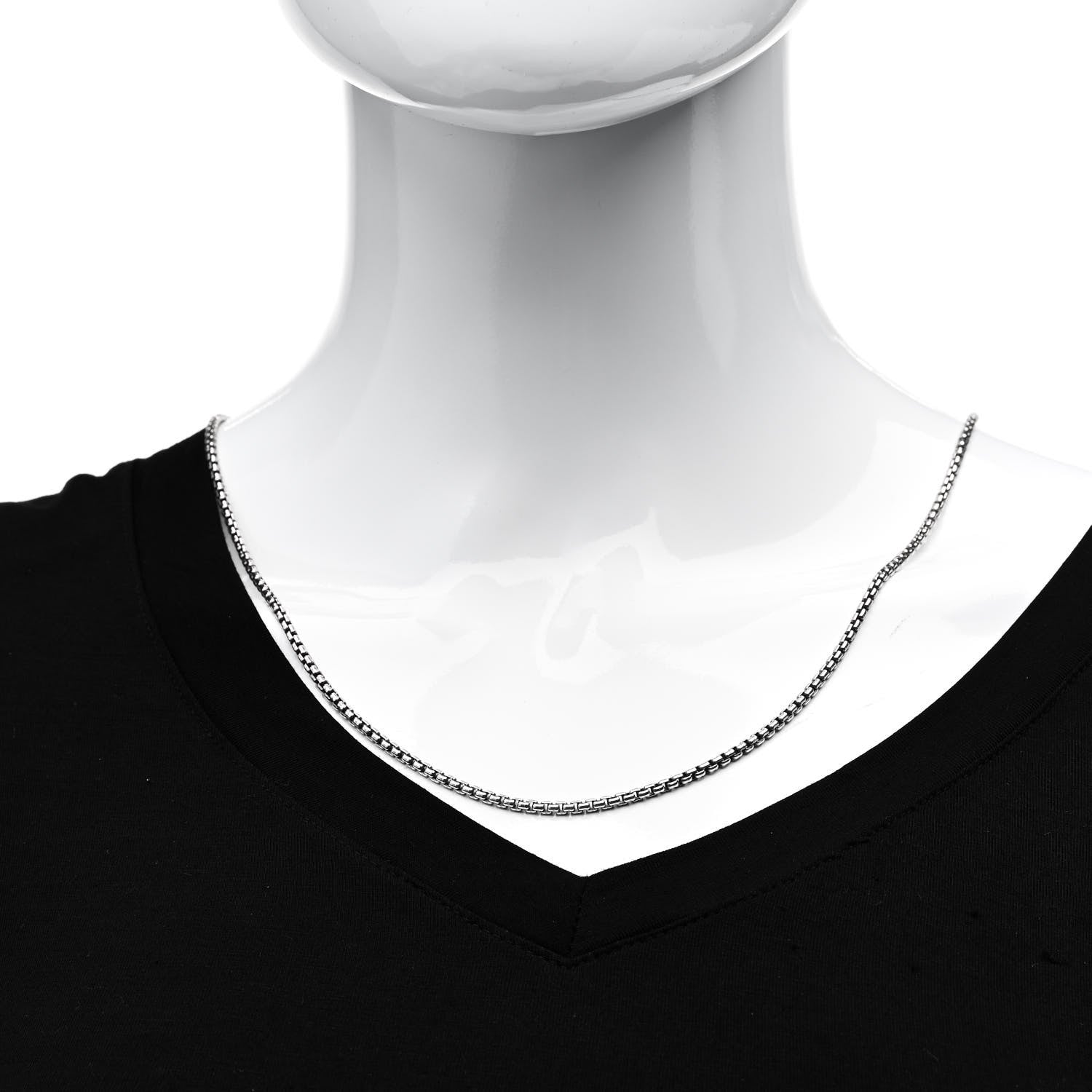 David Yurman Sterling Silver 2.7mm Small Box Chain Necklace 24" 2 of 5
