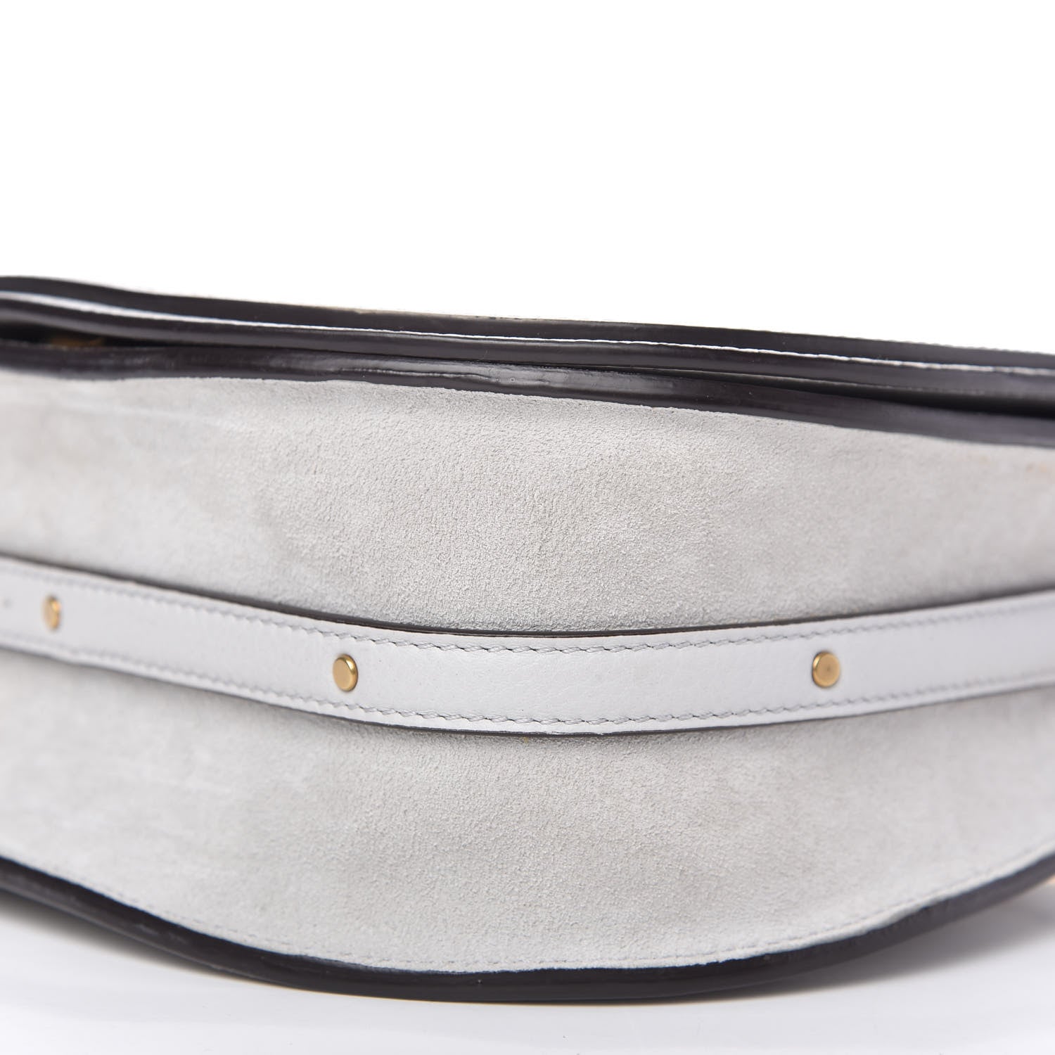 Chloe Calfskin Suede Medium Nile Bracelet Bag Light Grey 7 of 10