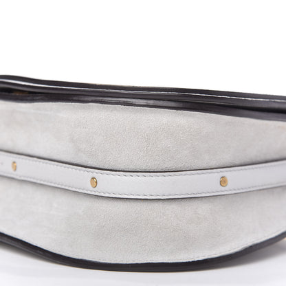 Chloe Calfskin Suede Medium Nile Bracelet Bag Light Grey 7 of 10