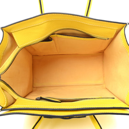 Celine Drummed Calfskin Micro Luggage Citron 5 of 10