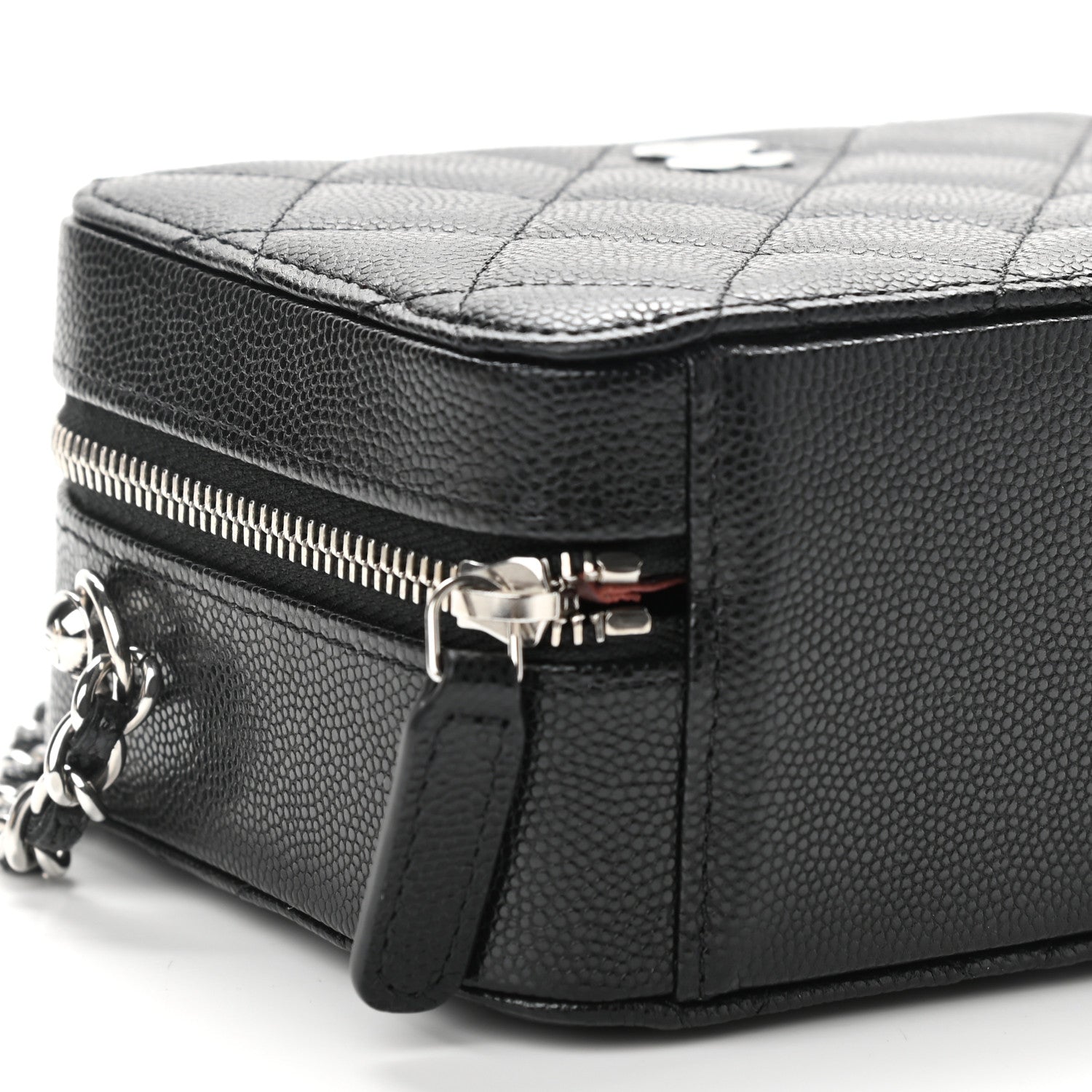 Chanel Caviar Quilted CC Vanity Case With Chain Black 9 of 11