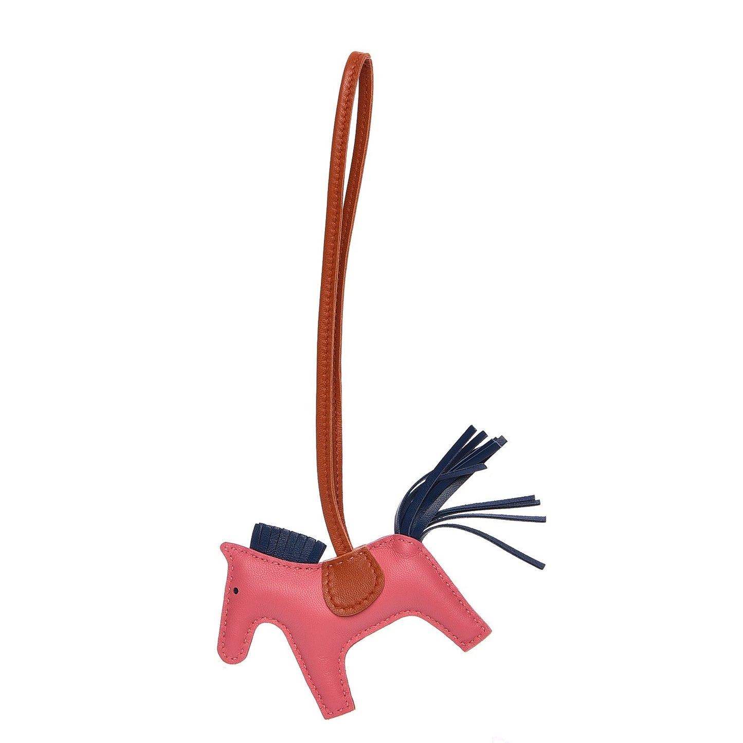 Milo Lambskin Grigri Rodeo Bag Charm PM Rose Azalee Cornaline Bleu De Malte