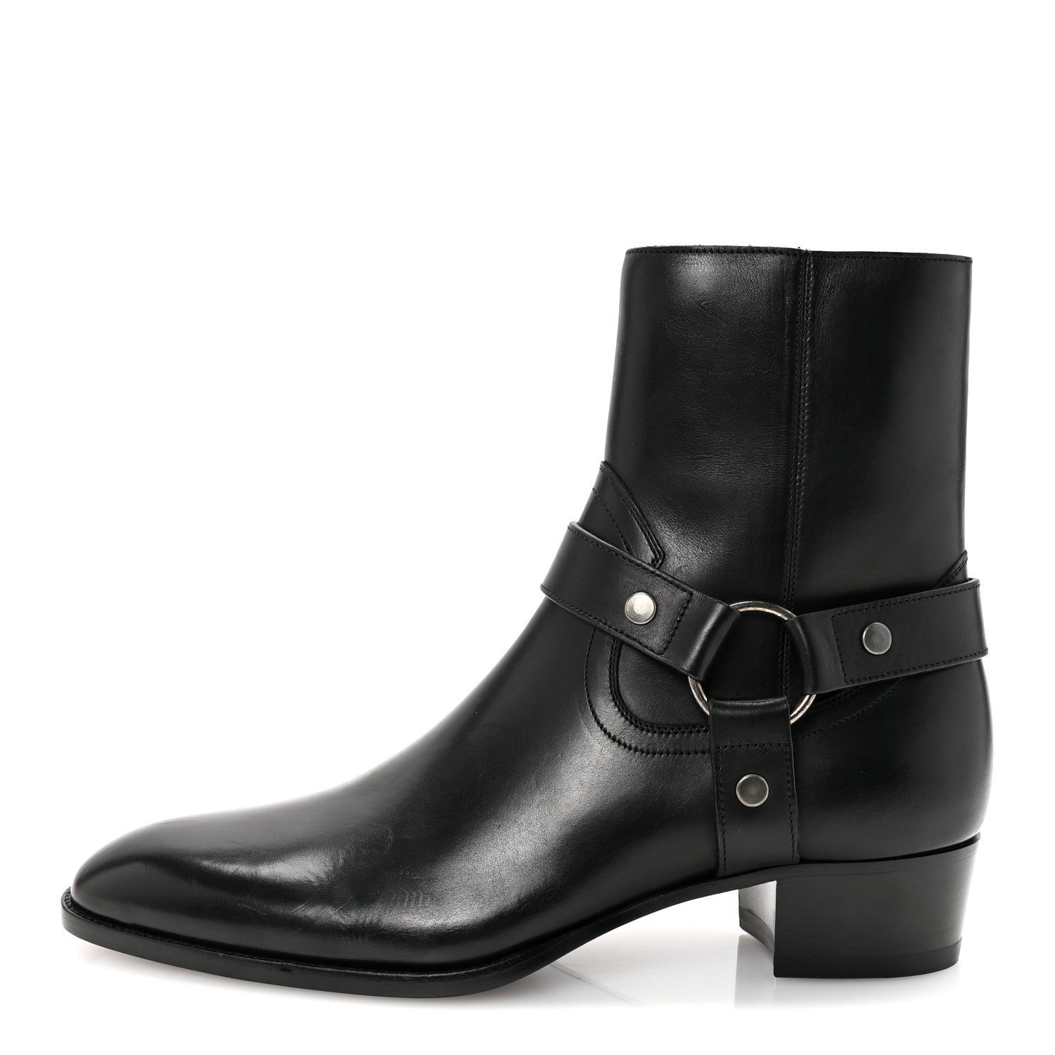 Saint Laurent Calfskin Mens Wyatt Marrakesh Harness Ankle Boots 44 Black 1 of 10